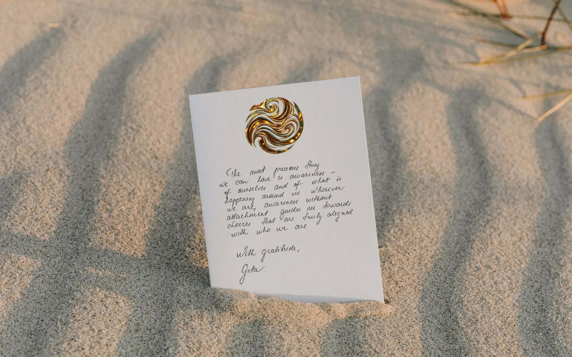Handwritten note from Gita Meldere